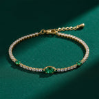 Gold Emerald Accent Tennis Bracelet GWB -106