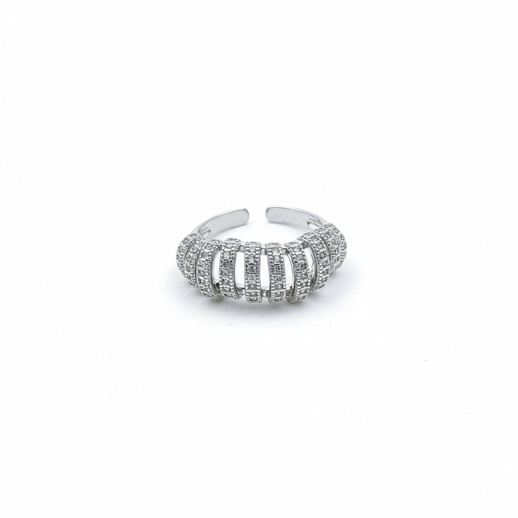 Silver Crystal Cuff Ring GMR -19