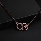 Rose Gold Black Beaded Mangalsutra GM -61