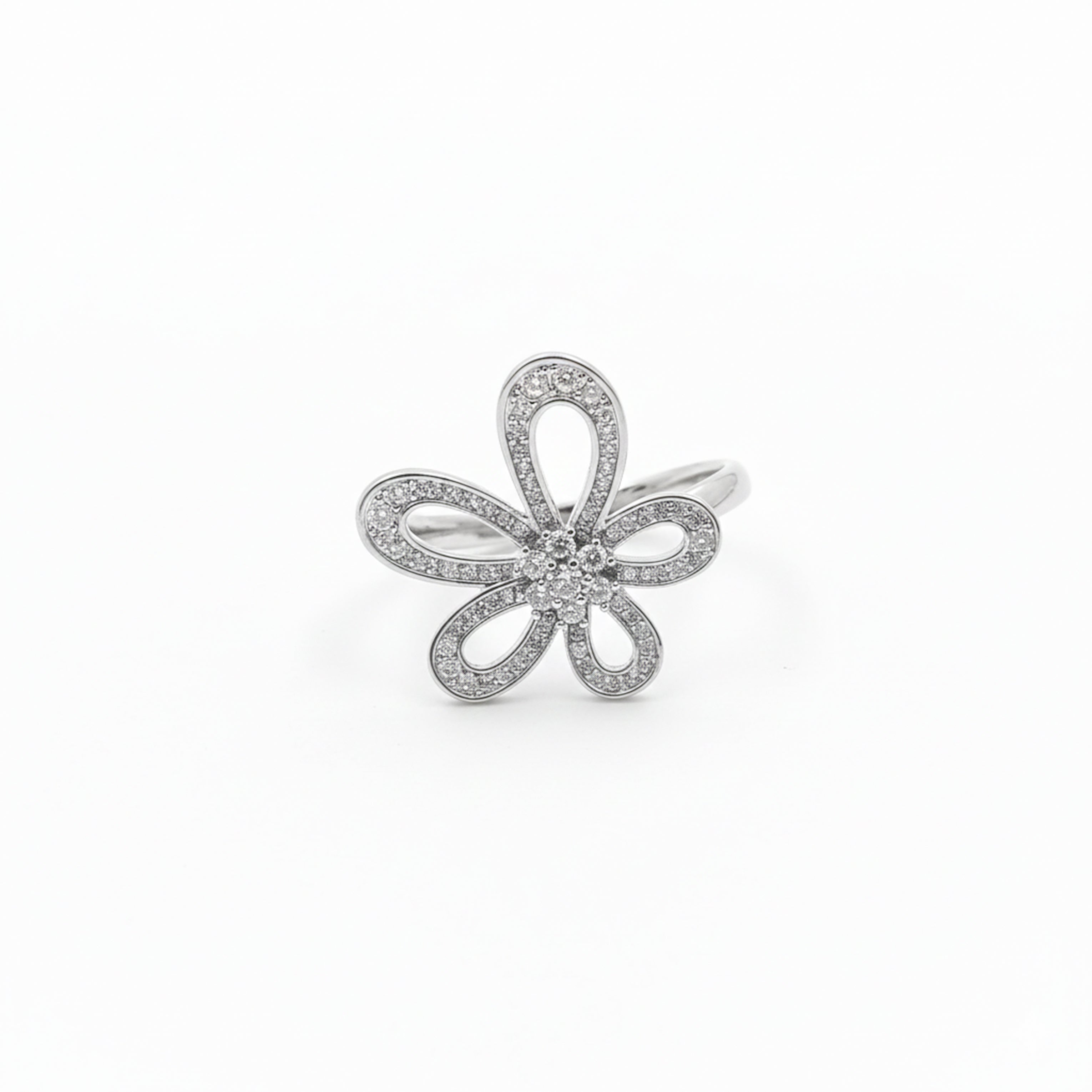 Silver Bloom Sparkle Ring GWR -27
