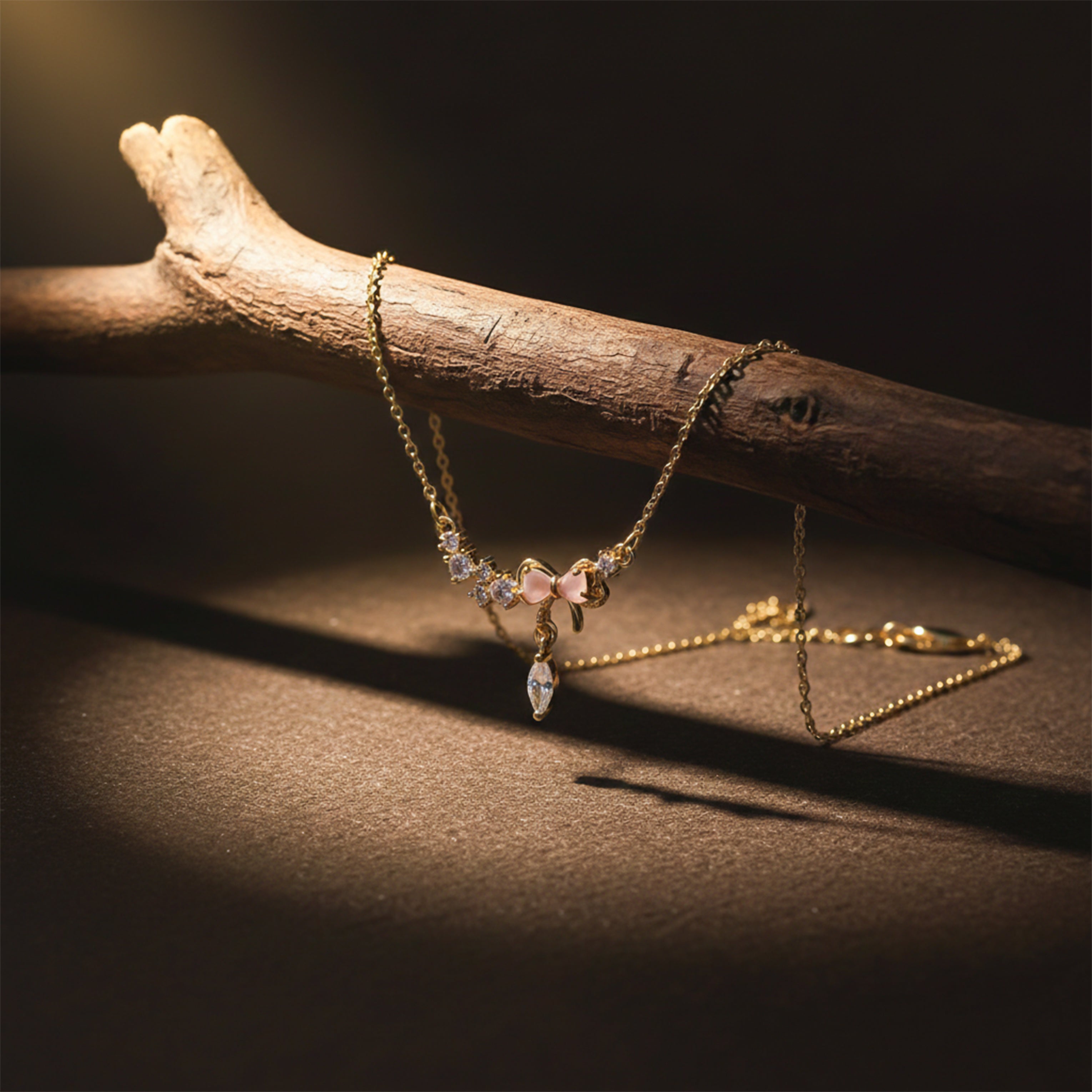 Bow Crystal Gold Anklet GWN -132