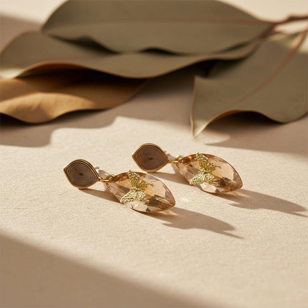 Champagne Butterfly Earrings GWE -217