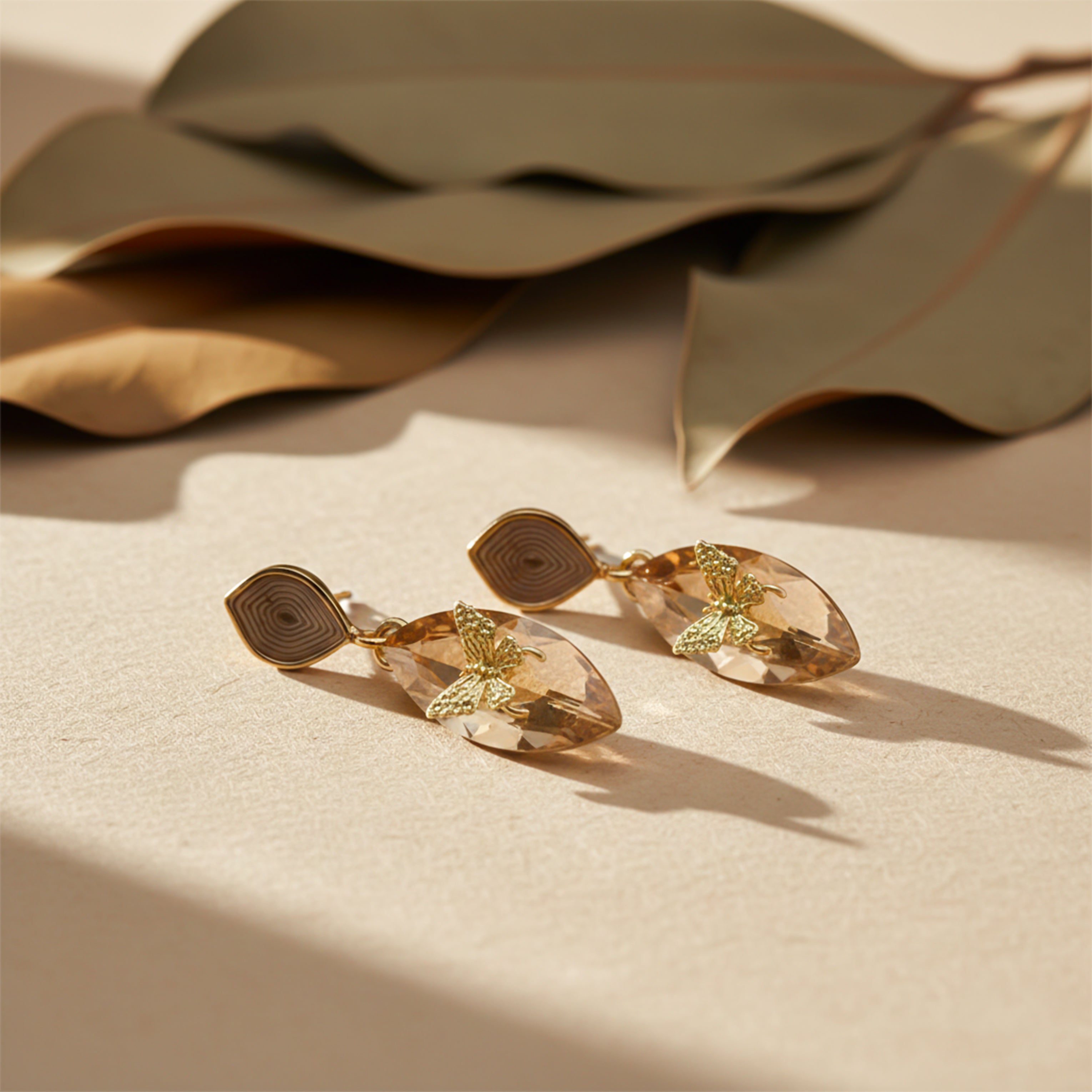 Champagne Butterfly Earrings GWE -217