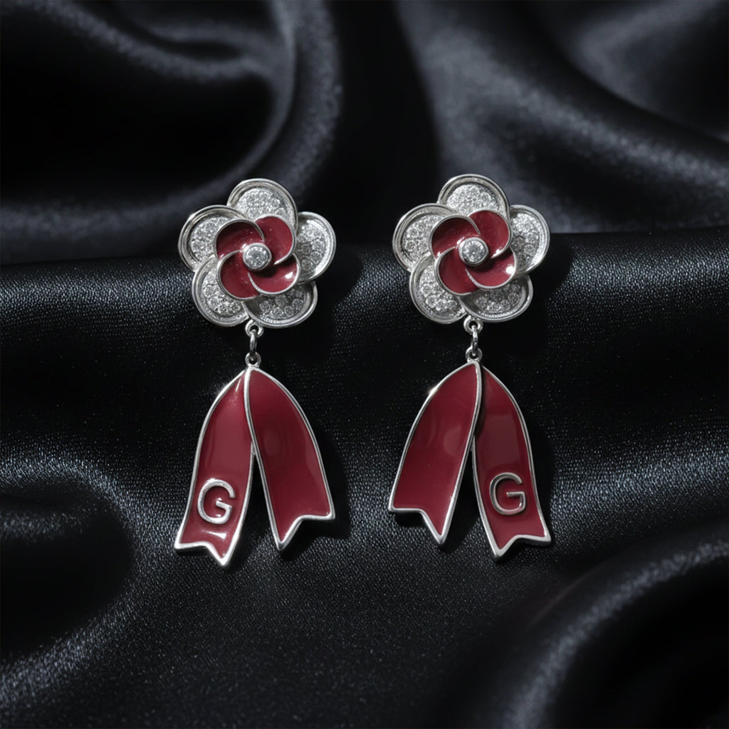 Ruby Bloom Drop Earrings GWE -63