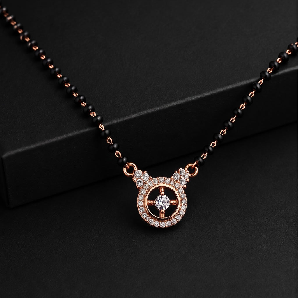 Rose Gold Circular Stone Mangalsutra GM -56
