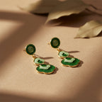Green Enamel Earrings GWE -200
