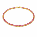 Gold Pink Tennis Bracelet GWB -82