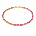 Gold Pink Tennis Bracelet GWB -82