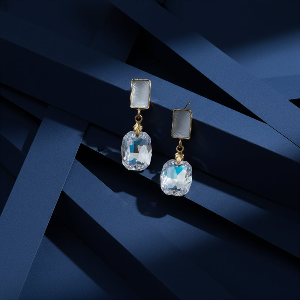 Iridescent Crystal Drop Earrings GWE -174