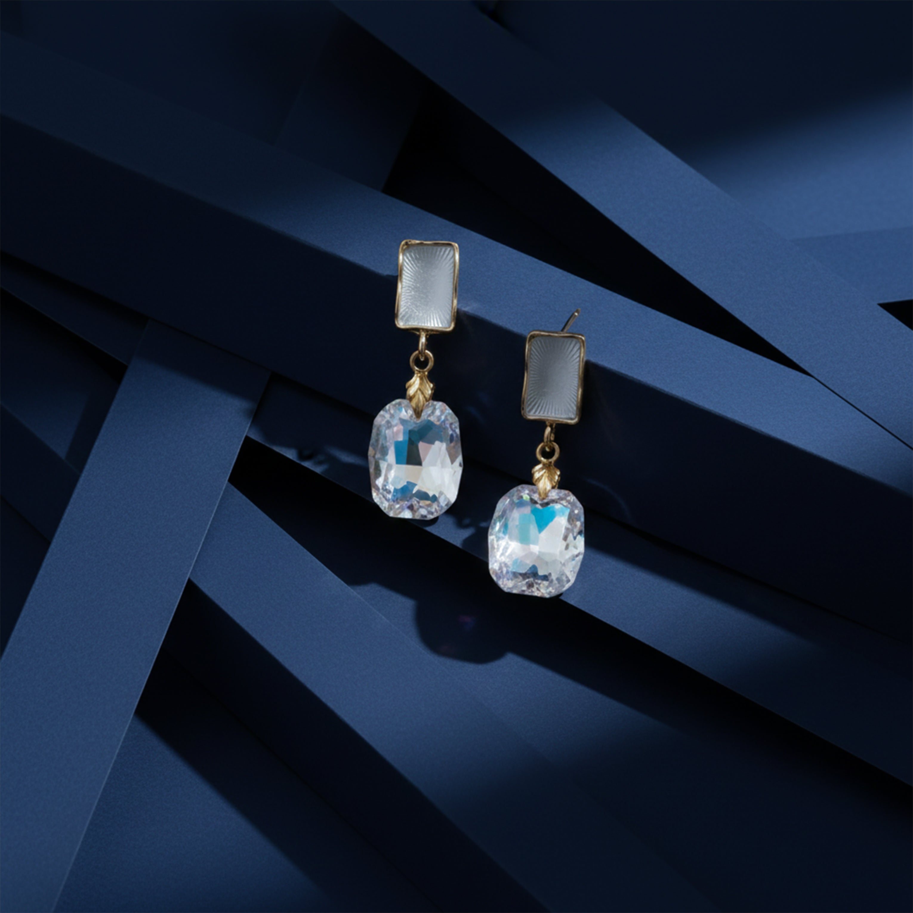 Iridescent Crystal Drop Earrings GWE -174