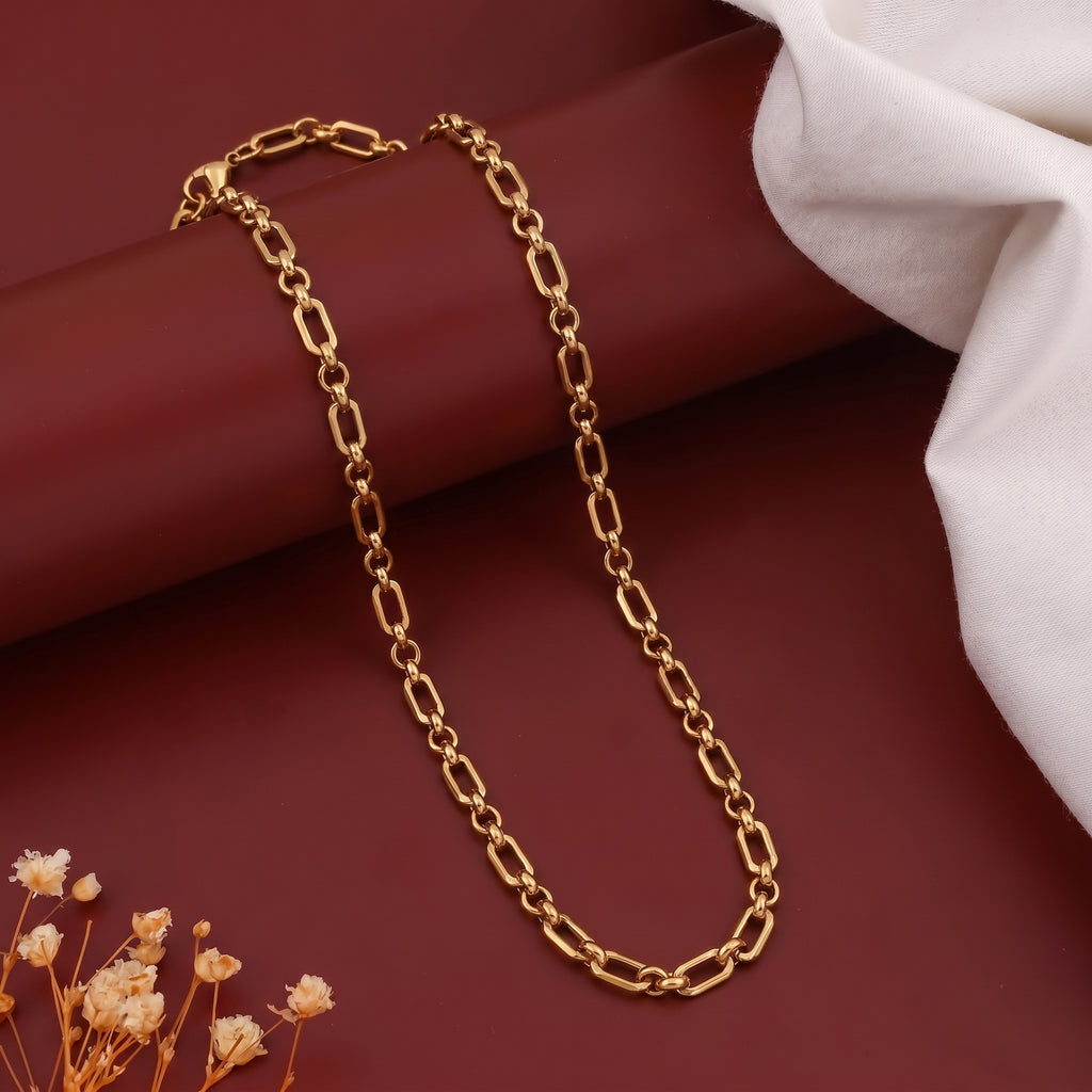 Men’s Gold Tone Rectangular Link Chain