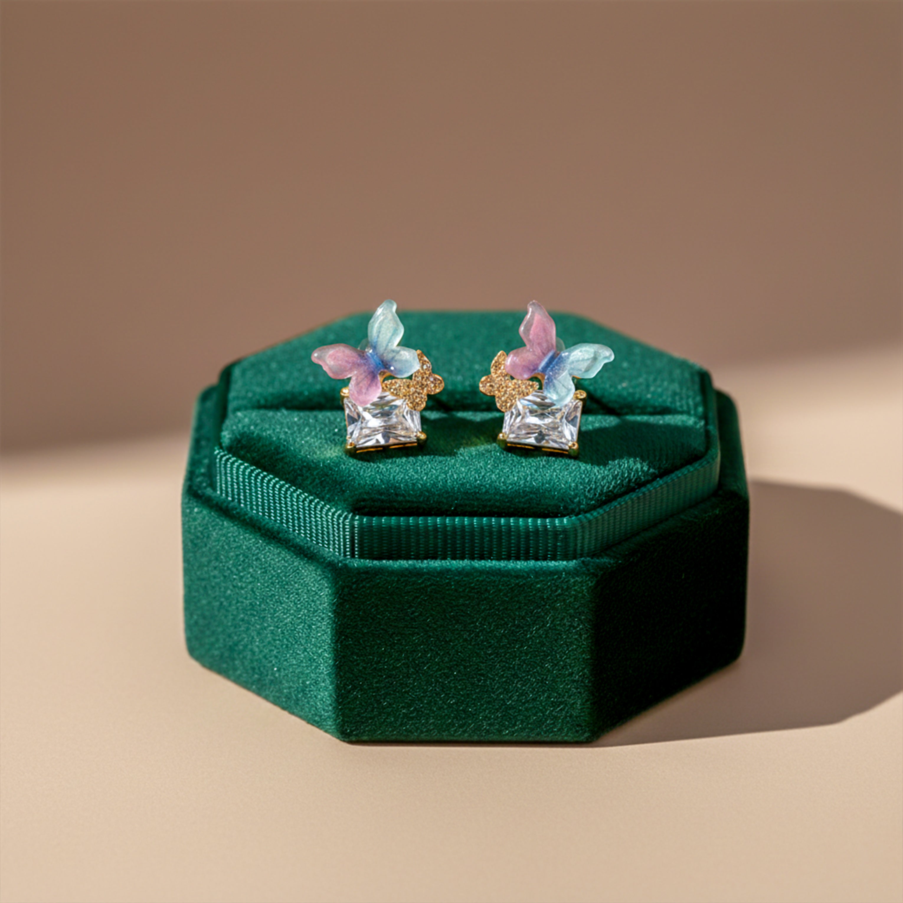 Butterfly Crystal Stud Earrings GWE -128