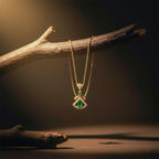 Emerald Drop Designer Pendant Necklace GWN -102