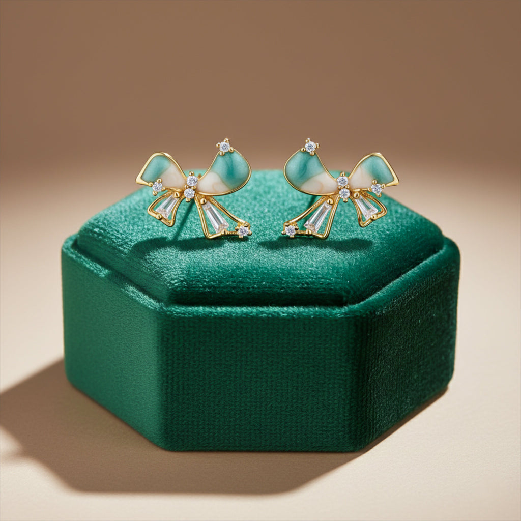 Elegant Bow Stud Earrings GWE -137