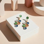 Multicolor Enamel Leaf Drop Earrings GWE -206