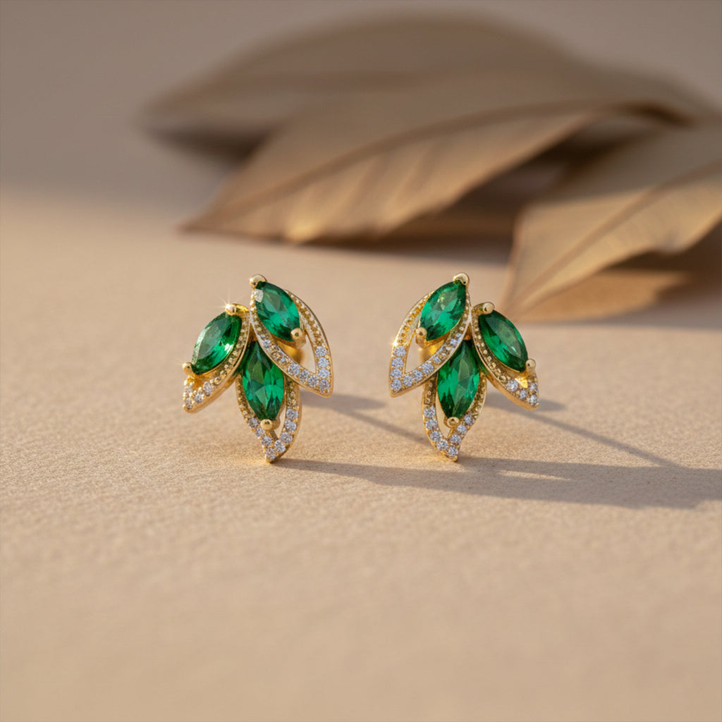 Green Marquise Earrings GWE -171