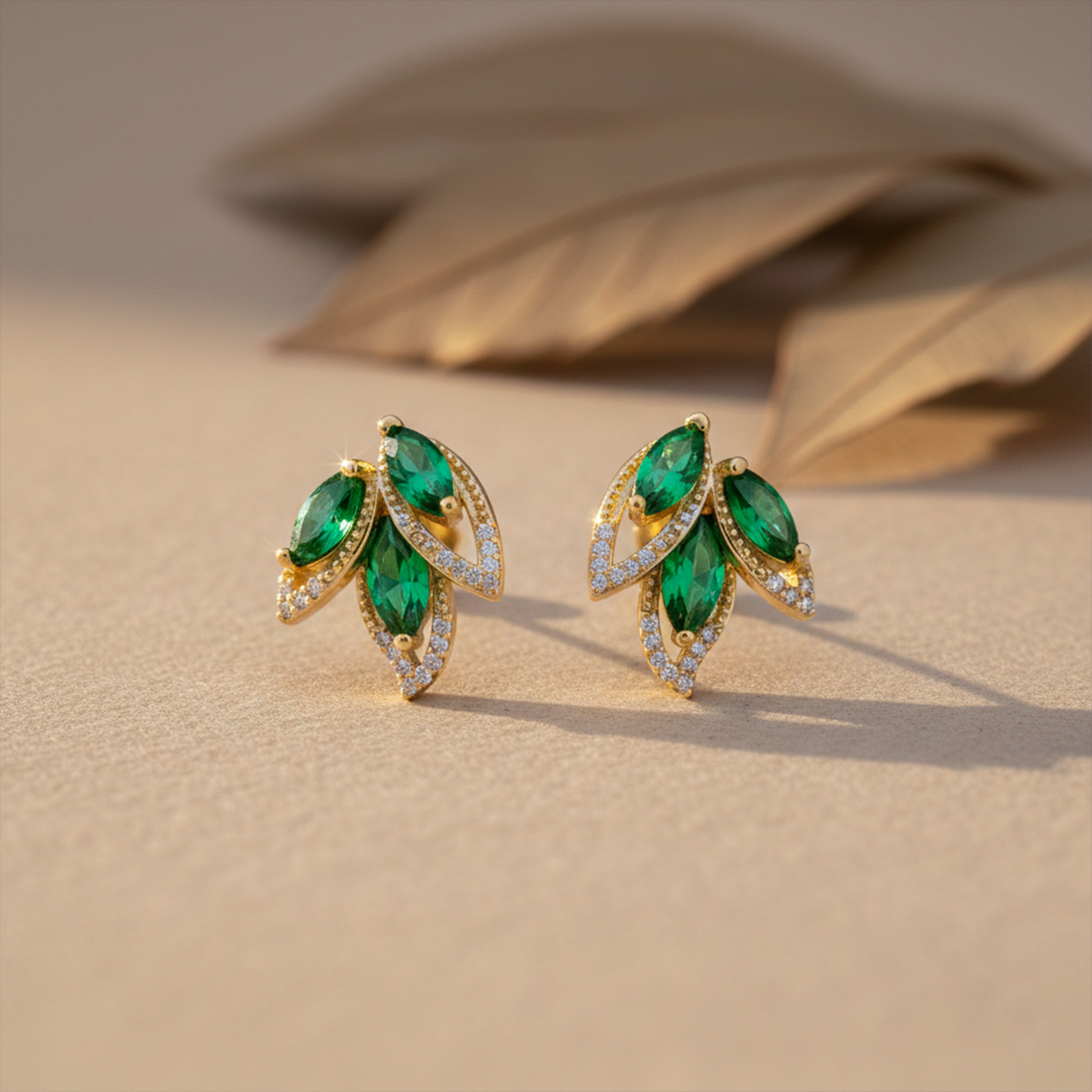 Green Marquise Earrings GWE -171