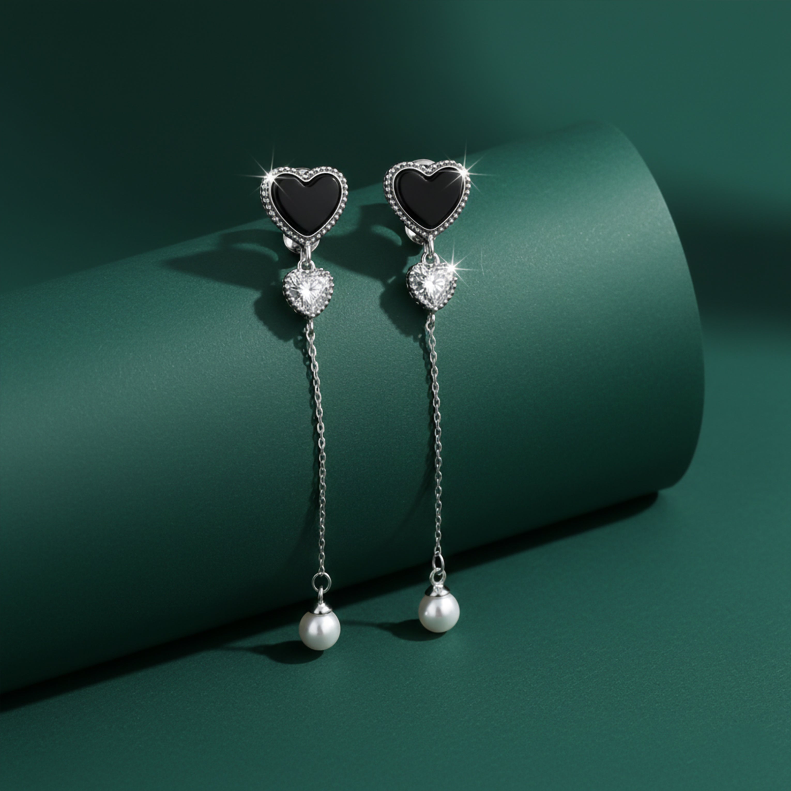 Heart Pearl Drop Earrings GWE -85