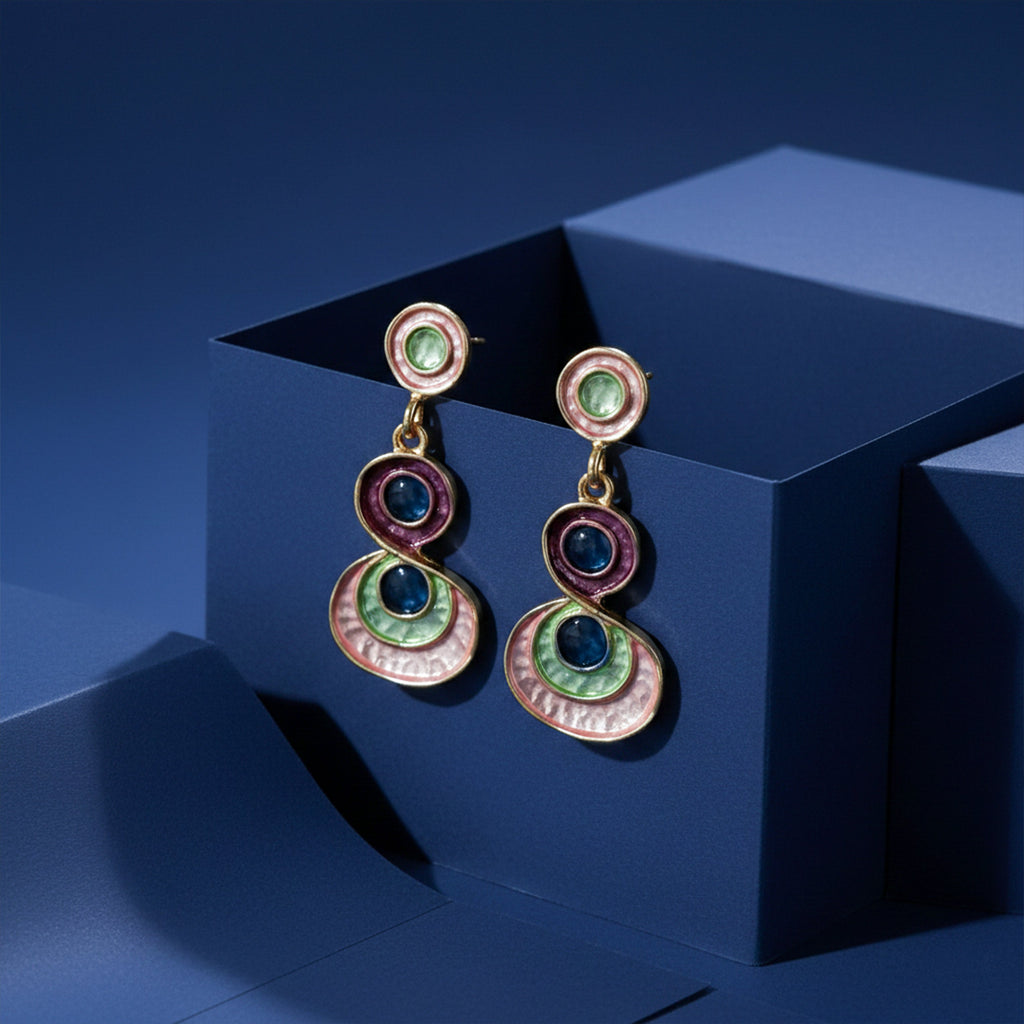 Enamel Circle Earrings GWE -199