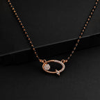 Rose Gold Oval Pendant Mangalsutra GM -59