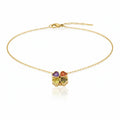Multicolor Heart Clover Necklace GWN -78