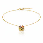 Multicolor Heart Clover Necklace GWN -78