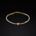 Pink Heart Tennis Bracelet GWB -98