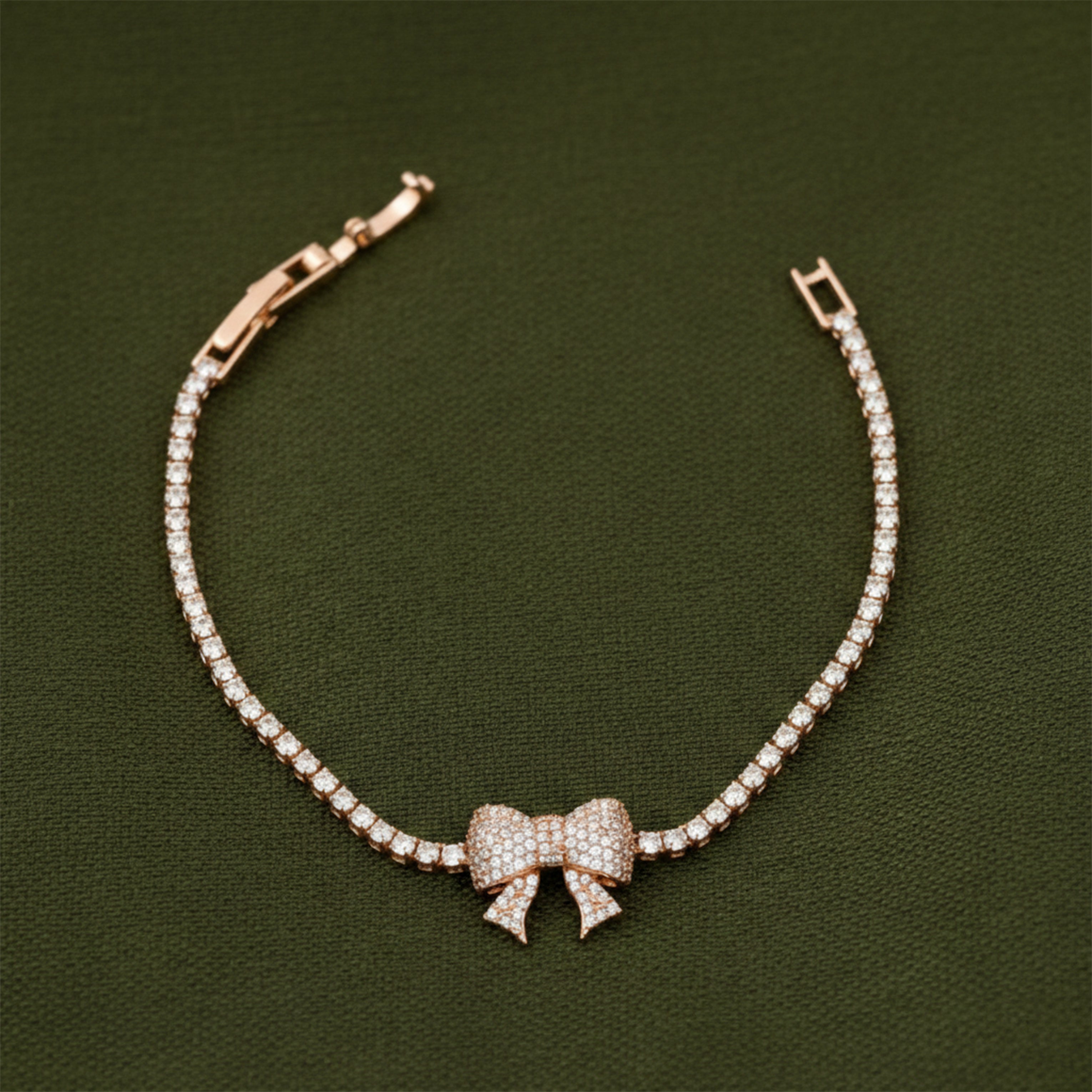 Rose Gold Bowknot Tennis Bracelet GWB -91