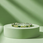 Silver Green Tennis Bracelet GWB -151