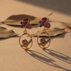 Butterfly & Rose Floral Drop Earrings GWE -177