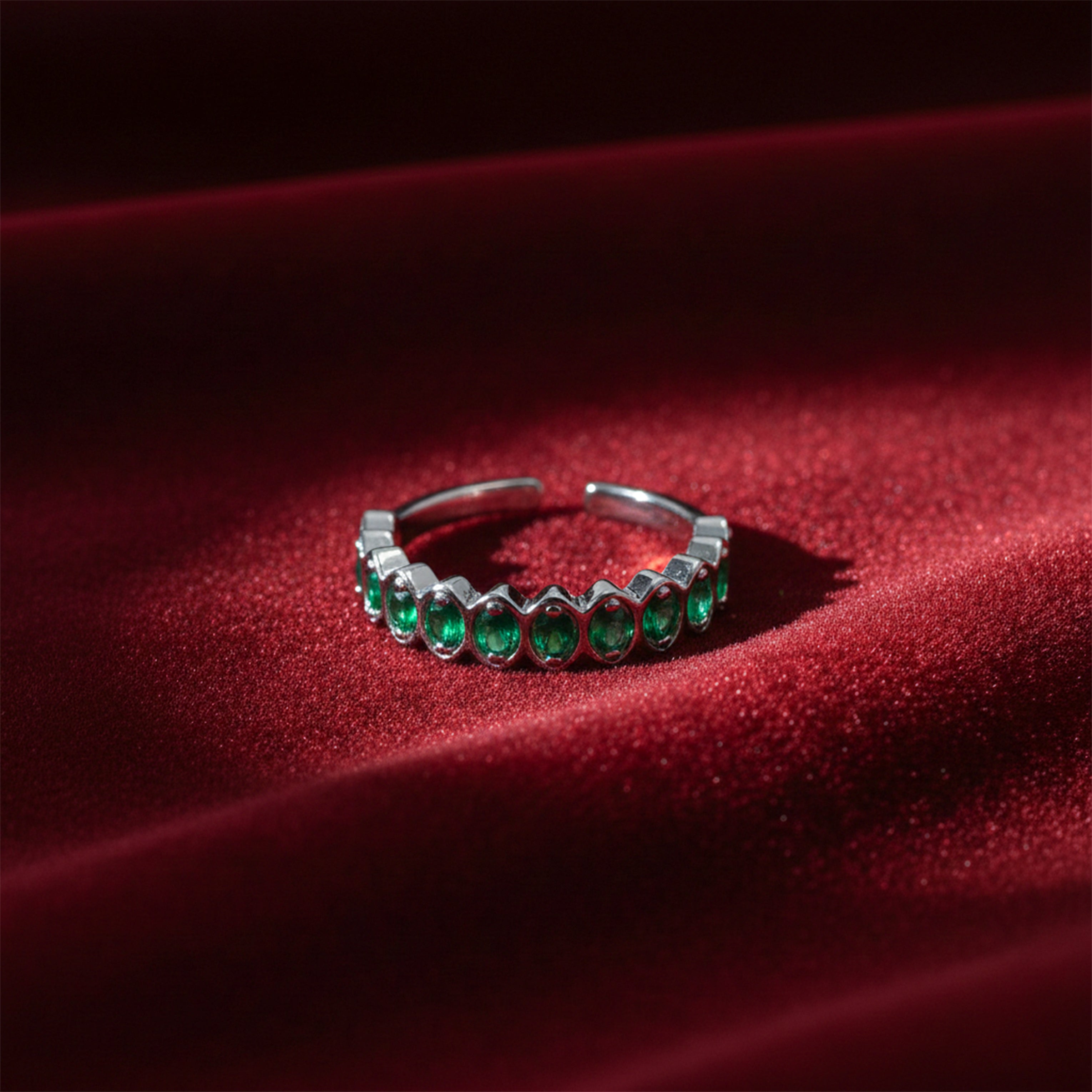Emerald Arc Adjustable Ring GWR -81