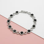Silver Black Circle Bracelet GWB -139