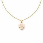 Dainty Pink Opal-Style Floral Women Neckless GWN -76