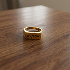 Men’s Black Om Symbol Gold-Tone Ring GMR -31