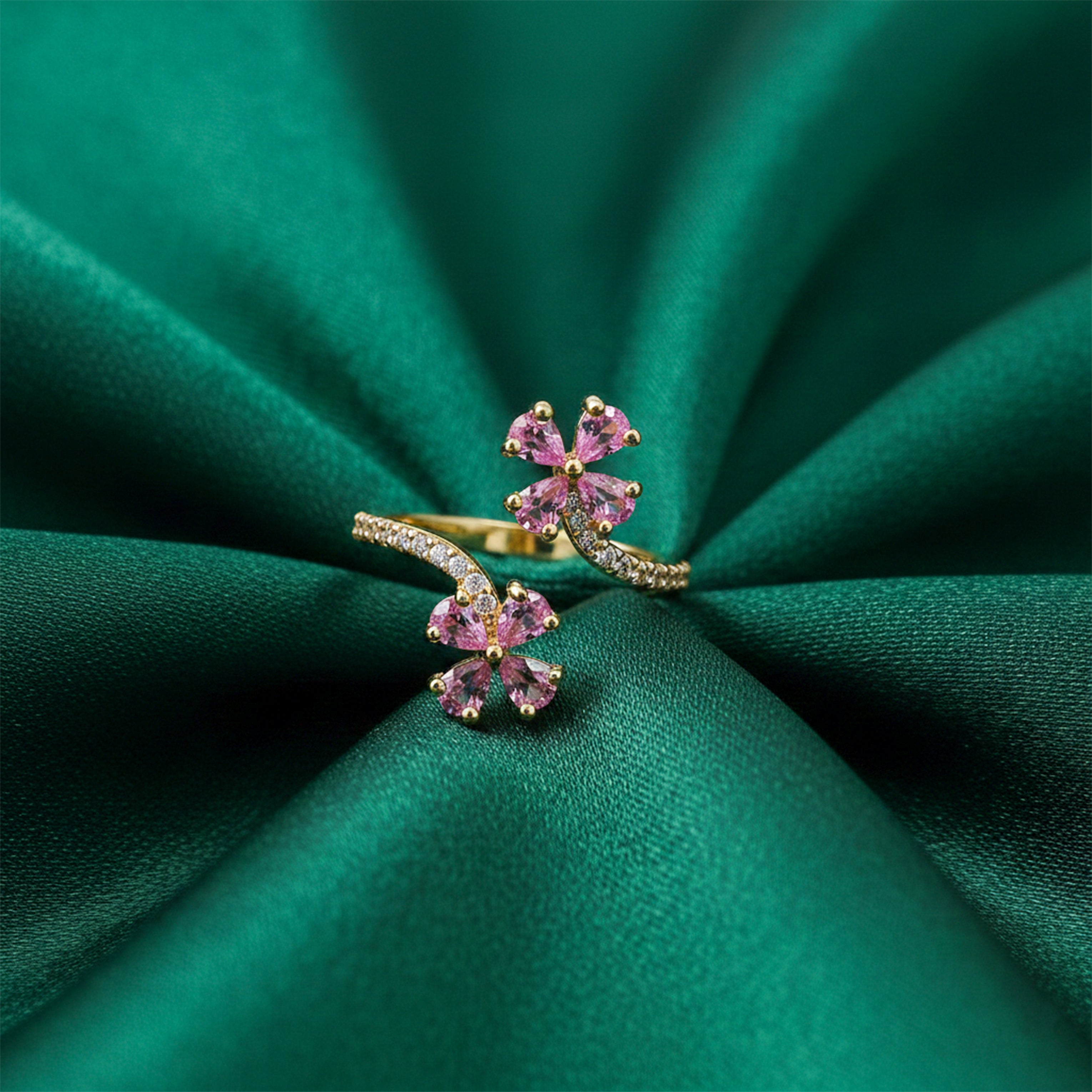 Pink Blossom Adjustable Ring GWR -72