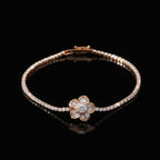 Rose Gold Floral Tennis Bracelet GWB -96