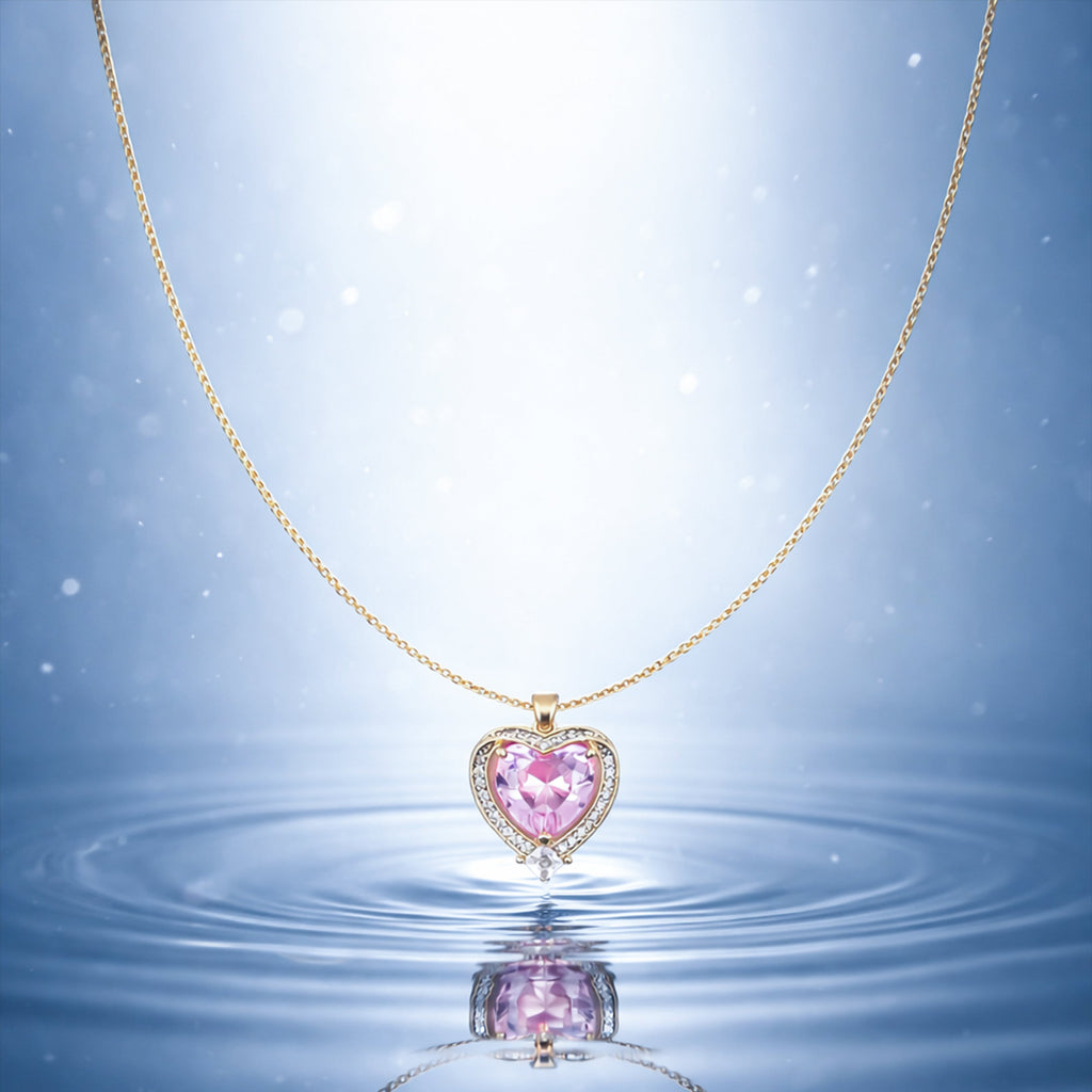 Heart Crystal Pendant Necklace GWN -141