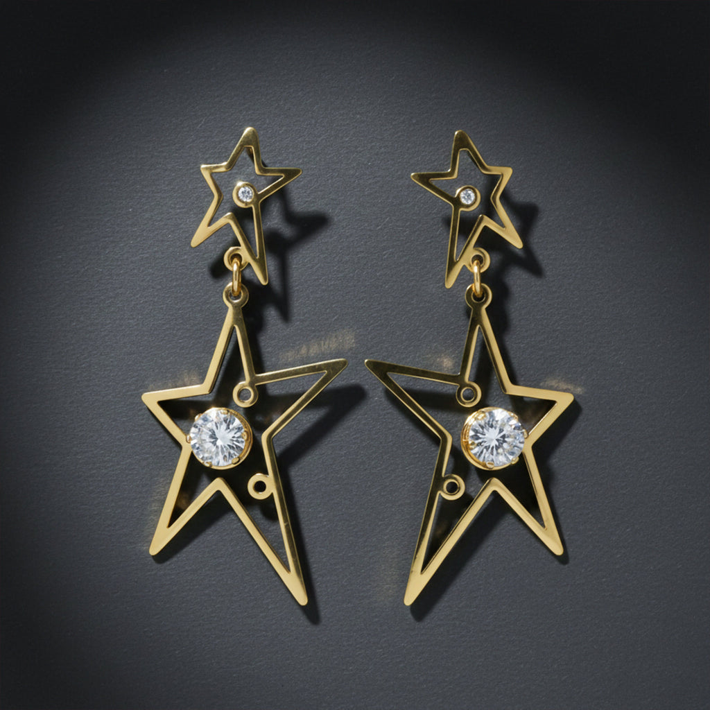 Celestial Star Drop Earrings GWE -78