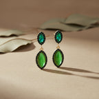 Emerald Green CrystaL Earrings GWE -201