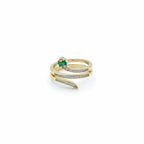 Gold Emerald Snake Ring GWR -59