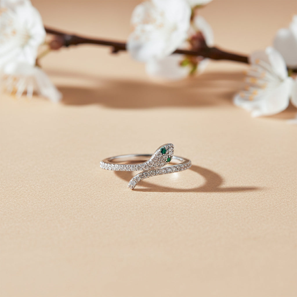 Slim Emerald Snake Wrap Ring GWR -76