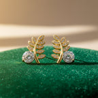 Golden Fern Sparkle Studs GWE -103