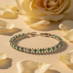 Emerald Alternating Marquise Tennis Bracelet GWB -123