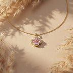 Pink Blossom Stone Pendant Necklace GWN -109