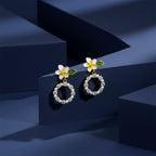 Floral & Crystal Hoop Drop Earrings GWE -133