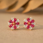Crystal Flower Stud Earrings GWE -160