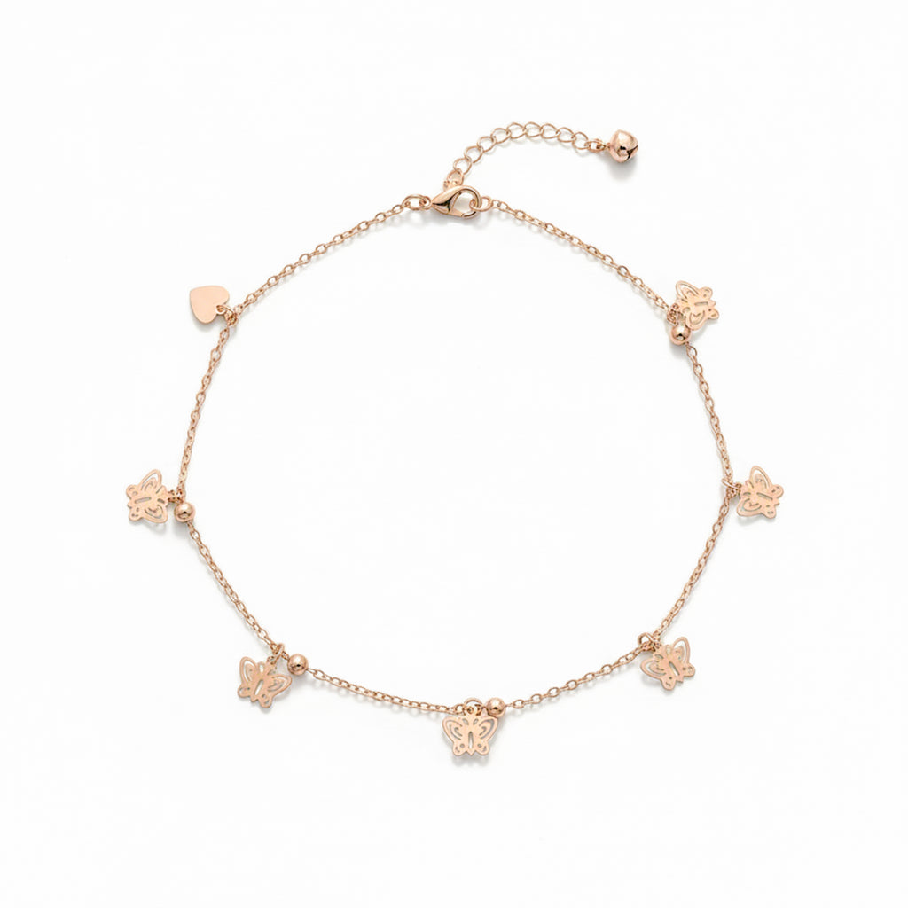 Rose Gold Butterfly Charm Anklet GWA -17