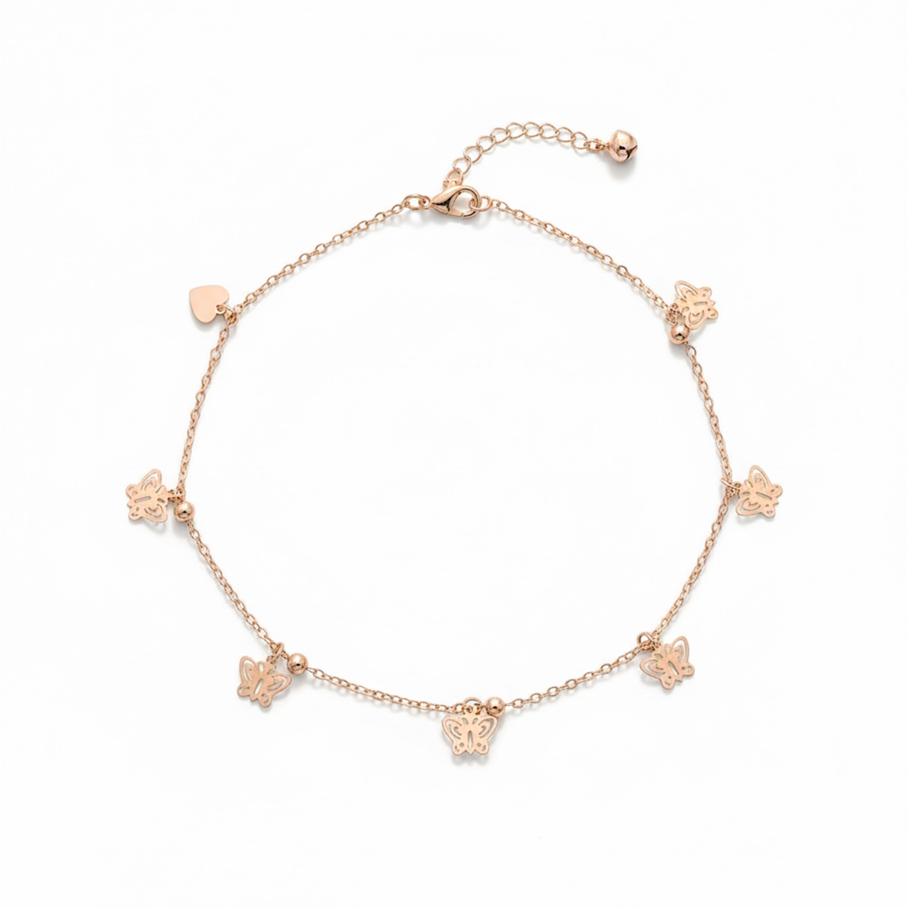 Rose Gold Butterfly Charm Anklet GWA -17