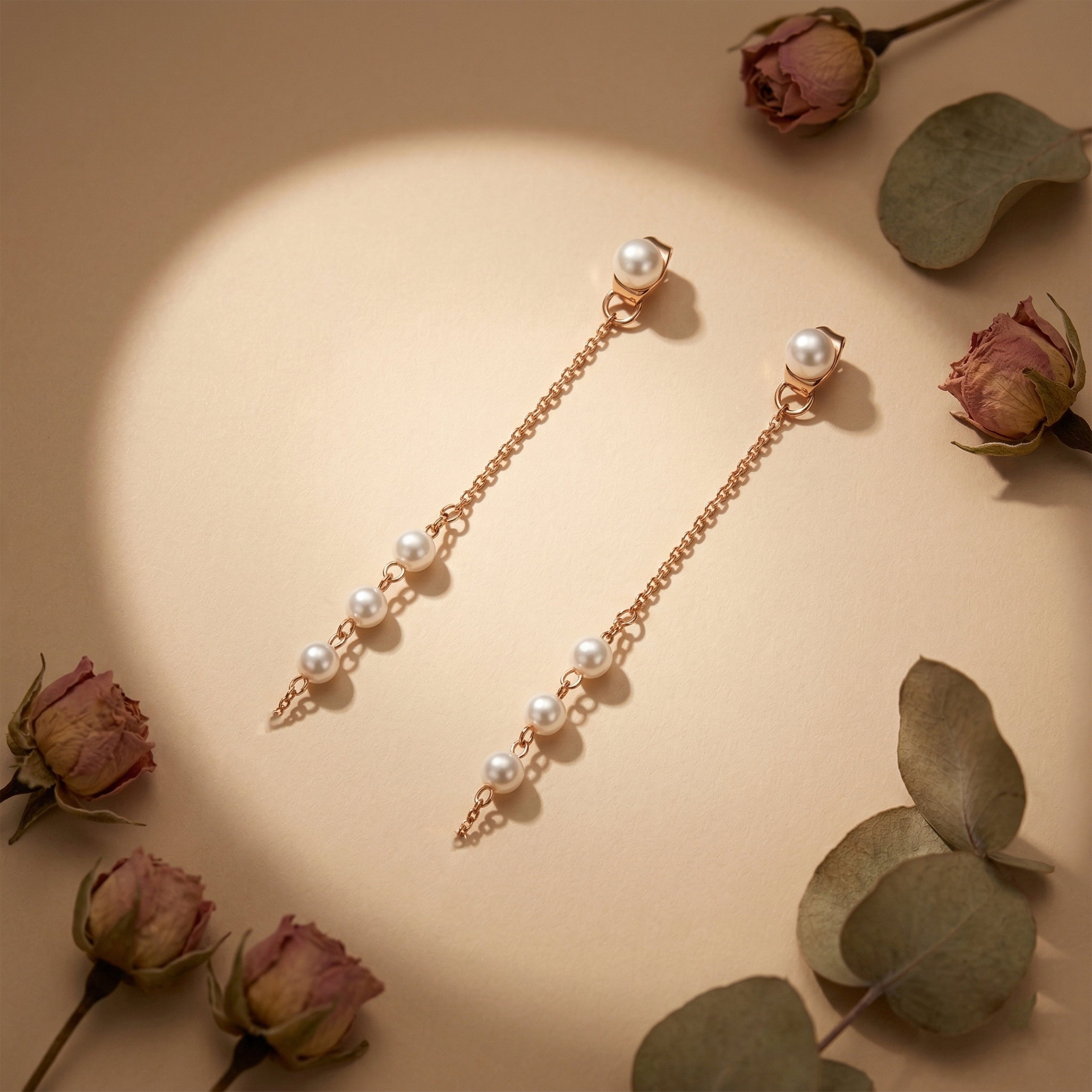 Pearl Chain Drop Earrings GWE -96