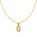 Oval Spark Pendant Necklace GWN -46